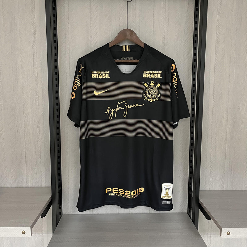 Camisa Corinthians Edição Especial 18/19 - Versão Retrô Preta Ayrton Senna