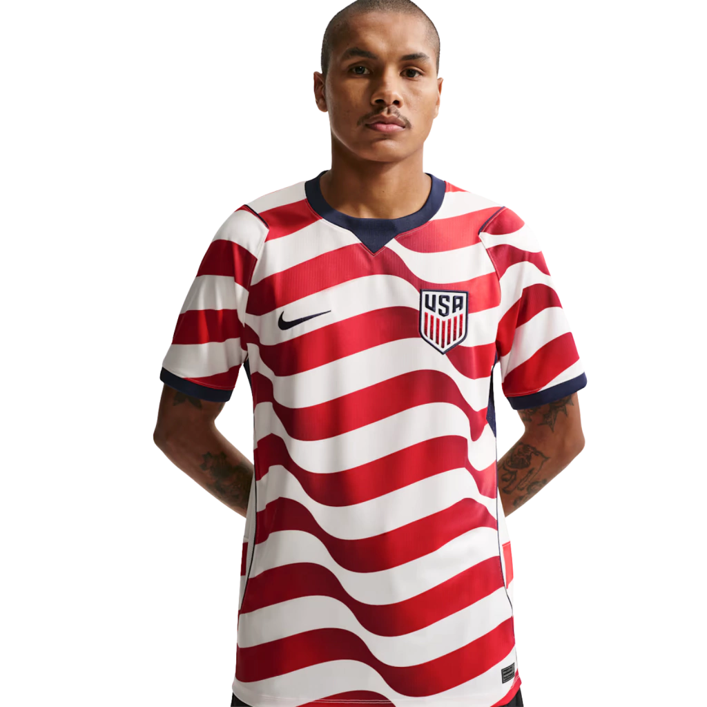 Camisa Estados Unidos Home 26/27 Torcedor Masculino - Vermelha e Branco