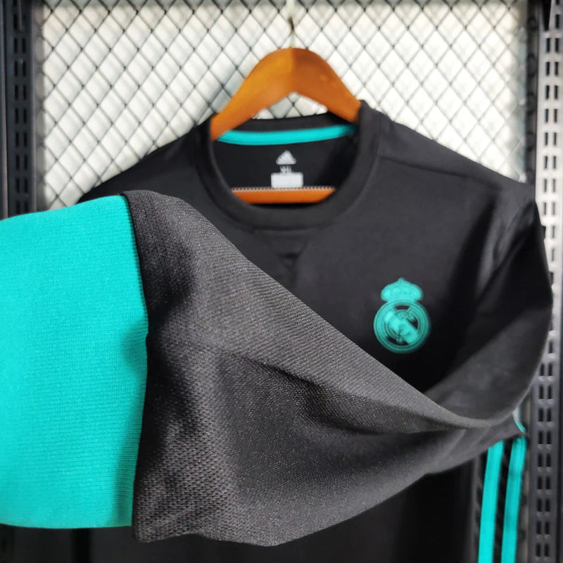 Camisa Retrô Real Madrid Manga Longa II  2017/18Adidas Torcedor Preto