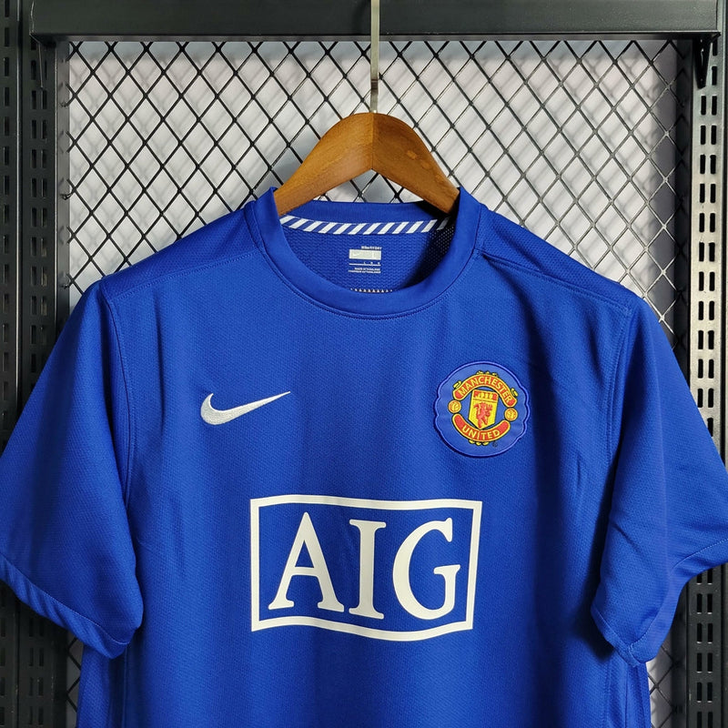 Camisa Retrô Manchester United Nike 2007/08 Masculino Azul