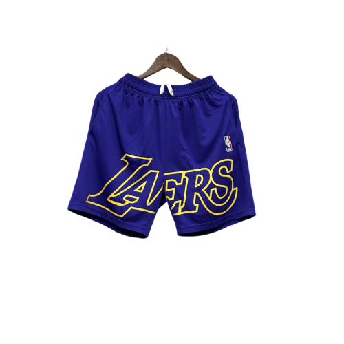 Shorts NBA Lakers 23/24 Casual - Nike - Branco - Preto - Amarelo - Azul