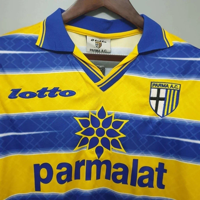 Camisa Retrô Parma lotto 1998/99 Masculino Amarelo e Azul