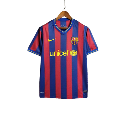 Camisa Barcelona 2009/10 Home Azul e Grená Retrô