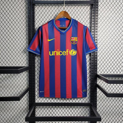 Camisa Barcelona 2009/10 Home Azul e Grená Retrô