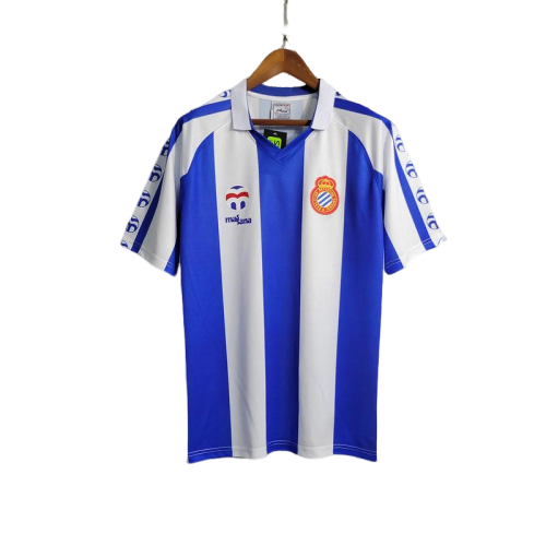 Camisa Retrô Espanyol I Home Massana 1984/89 Masculino Azul e Branco