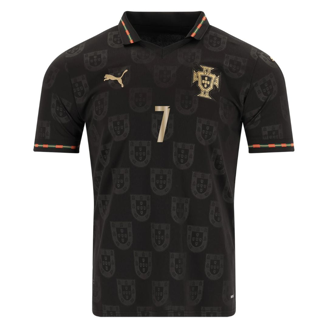 Camisa Portugal Black Panther Copa 2026 - #13 Eusébio e #7 Ronaldo - Torcedor