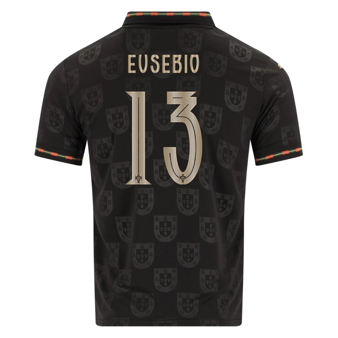 Camisa Portugal Black Panther Copa 2026 - #13 Eusébio e #7 Ronaldo - Torcedor