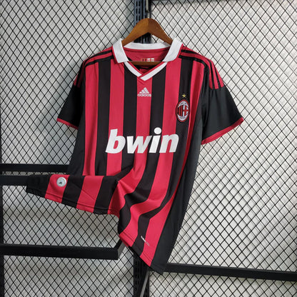 Camisa Milan 2009/10 Home Vermelho e Preto Retrô