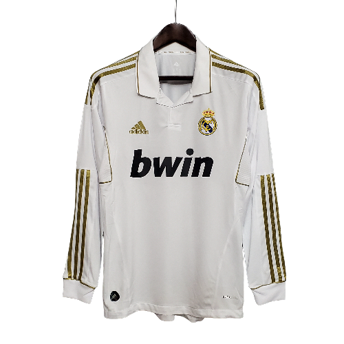 Camisa Retrô Real Madrid Manga Longa I Home Adidas 2011/12 Masculino Branco