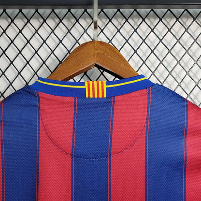 Camisa Barcelona 2009/10 Home Azul e Grená Retrô