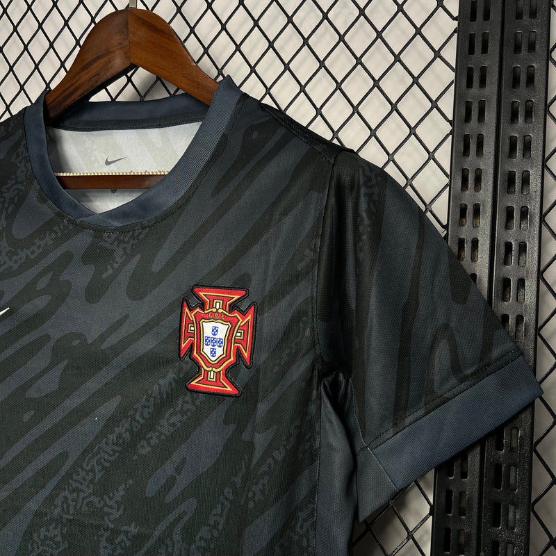 Camisa Portugal Goleiro Preta 24/25 - Nike Versão Torcedor Masculina