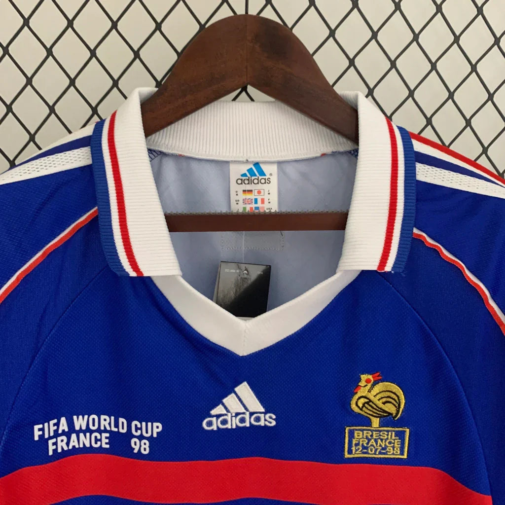 Camisa Retrô Seleção França Manga Longa - 1998 Azul