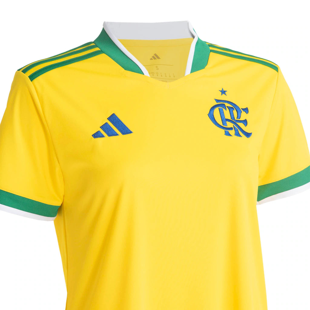 Camisa Flamengo 2026/27 Verde Amarela Copa do Mundo - Feminina