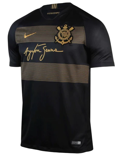 Camisa Corinthians Edição Especial 18/19 - Versão Retrô Preta Ayrton Senna