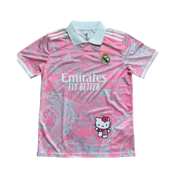 Camisa Real Madrid Edição Hello Kitty Rosa 24/25 - Adidas Torcedor Masculina Lançamento