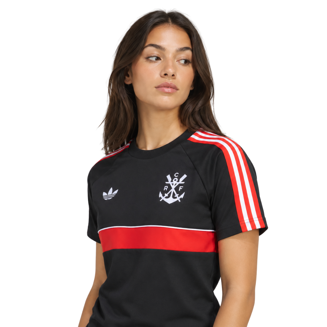 Camisa Flamengo Originals 2 Trefoil 2026/27 - Feminina Preta