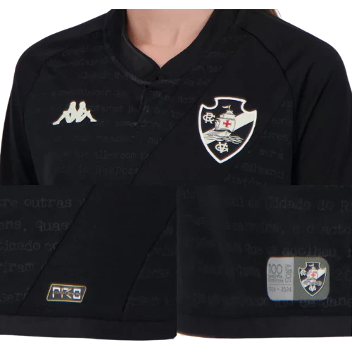 Camisa Vasco III Preta 24/25 - Kappa Feminina