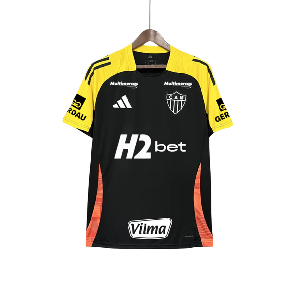 Camisa Atlético Mineiro Treino Preta Todos Patrocínios 25/26 - Adidas Torcedor Masculina