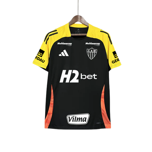 Camisa Atlético Mineiro Treino Preta Todos Patrocínios 25/26 - Adidas Torcedor Masculina