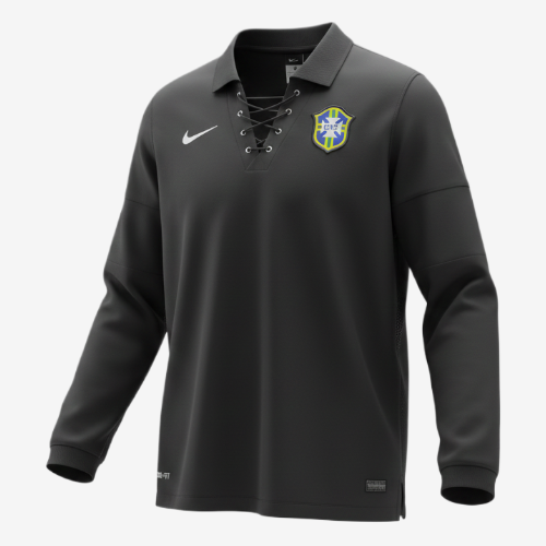 Camisa Brasil Nike  2004/05 (Manga longa) Retrô- Preto