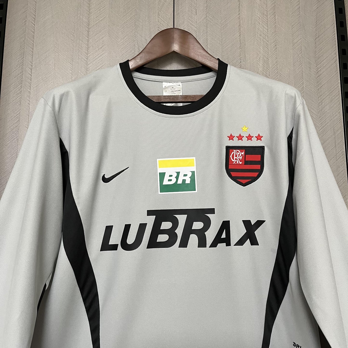 Camisa de Goleiro Flamengo Manga Longa 2002/03 - Versão Retrô Cinza Lubrax