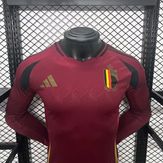 Camisa Bélgica Home Manga Comprida 24/25 - Adidas Versão Jogador