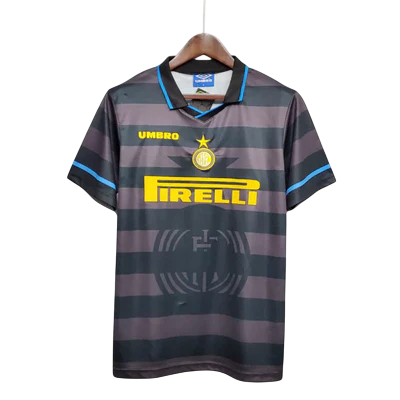 Camisa Retrô Inter de Milão II Away 1997/98 Umbro Masculina Preto e Cinza