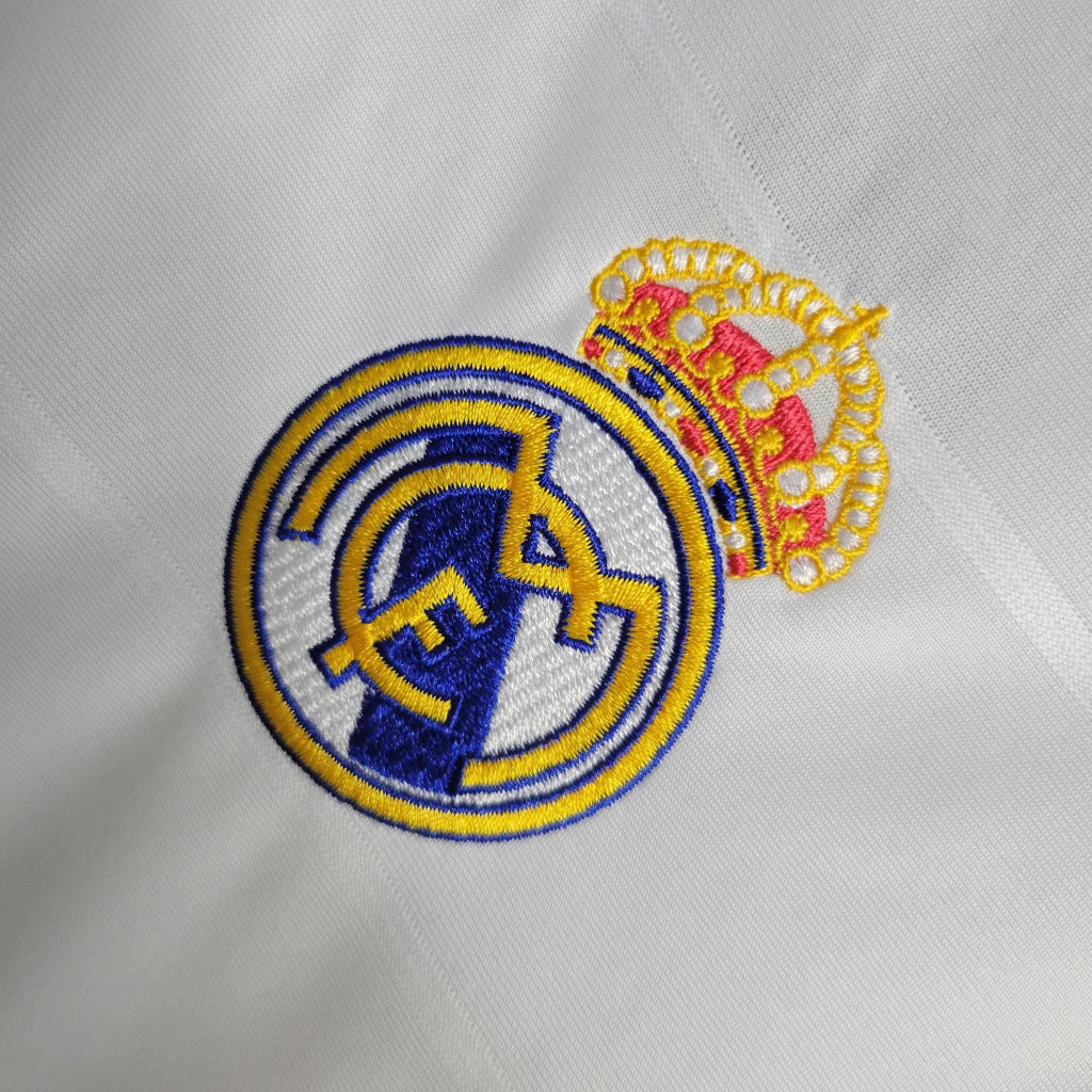 Camisa Retrô Real Madrid Manga Longa I Home 2013/14 Masculino Branco