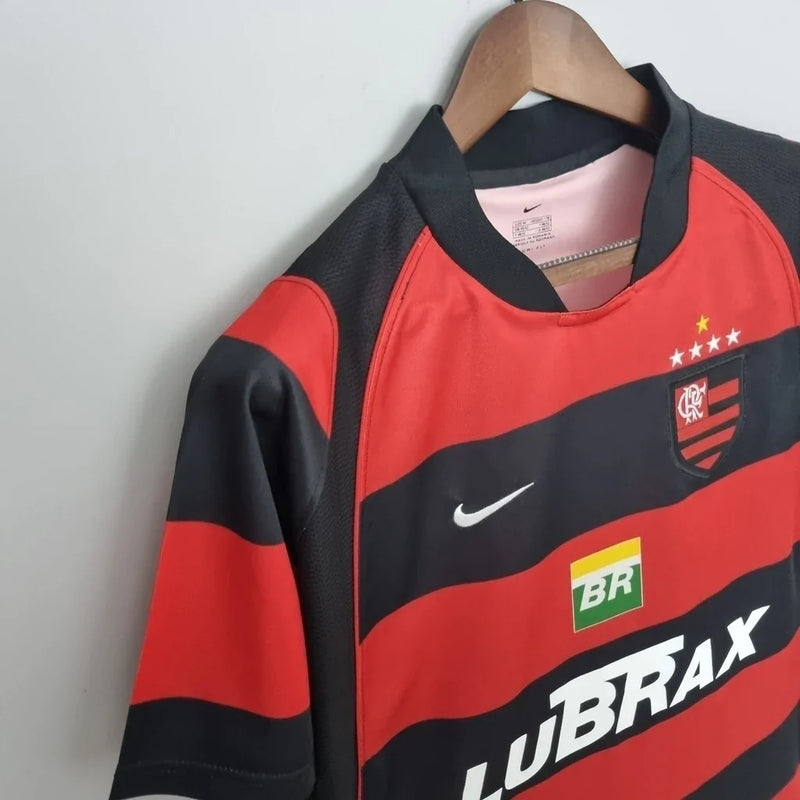 Camisa Retrô Flamengo I 2001/02 Masculina Torcedor Vermelha e Preta