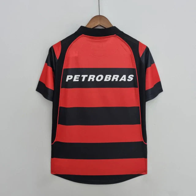 Camisa Retrô Flamengo I 2001/02 Masculina Torcedor Vermelha e Preta