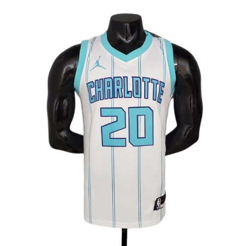 Camisa Regata Charlotte Hornets Branca e Azul - Nike Jordan - Masculina