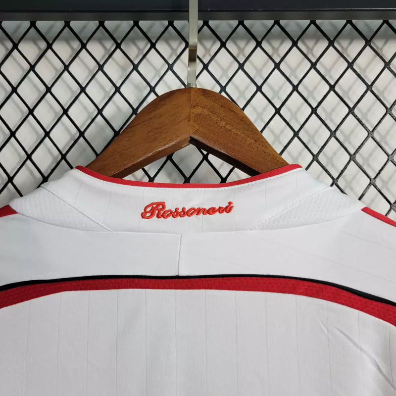 Camisa Retrô Milan II Away 2006/07 Manga Longa Masculino Branco