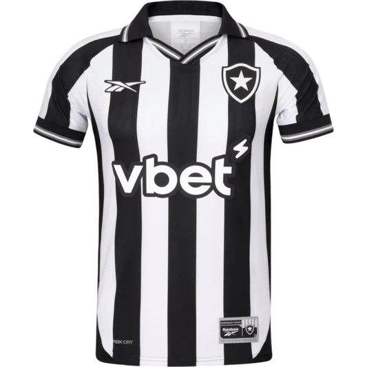 Camisa Botafogo Home 25/26 - Torcedor Reebok Masculino - Preto e Branco