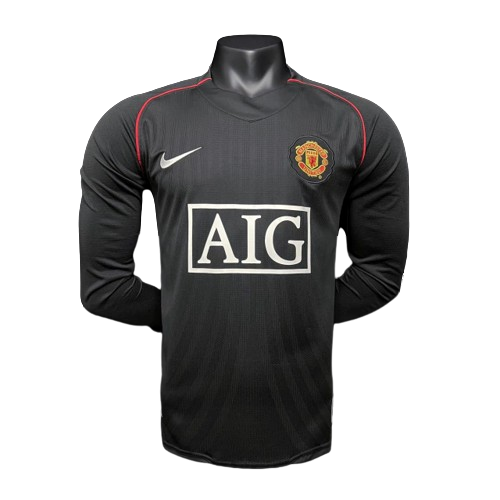 Camisa Retro Manchester United II Manga Longa - 07/08 Preto