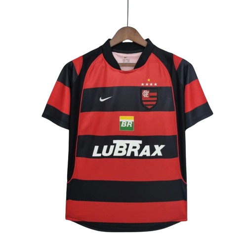 Camisa Retrô Flamengo I 2001/02 Masculina Torcedor Vermelha e Preta