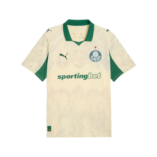 Camisa Palmeiras Mundial de Clubes 25/26 - Torcedor Puma X Kidsuper Masculino - Bege e Verde