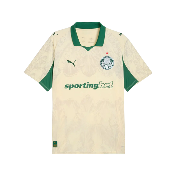 Camisa Palmeiras Mundial de Clubes 25/26 - Torcedor Puma X Kidsuper Masculino - Bege e Verde