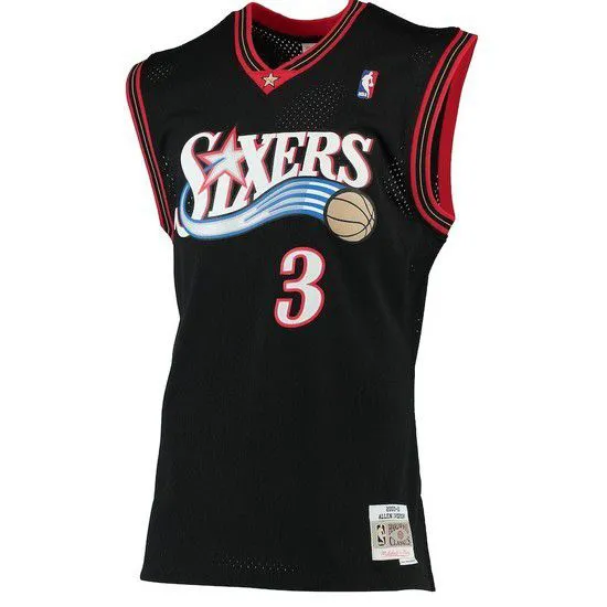 Regata Cl��ssica mitchell E Ness Philadelphia 76ers Swingman-Preto