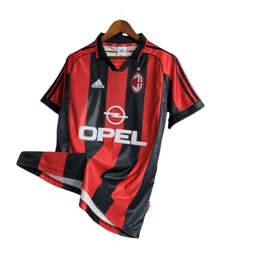 Camisa Retrô Milan I Home 1998/99 Masculino Vermelho e Preto