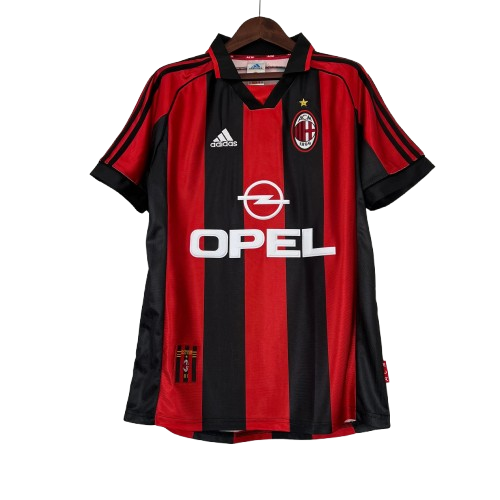 Camisa Retrô Milan I Home 1998/99 Masculino Vermelho e Preto