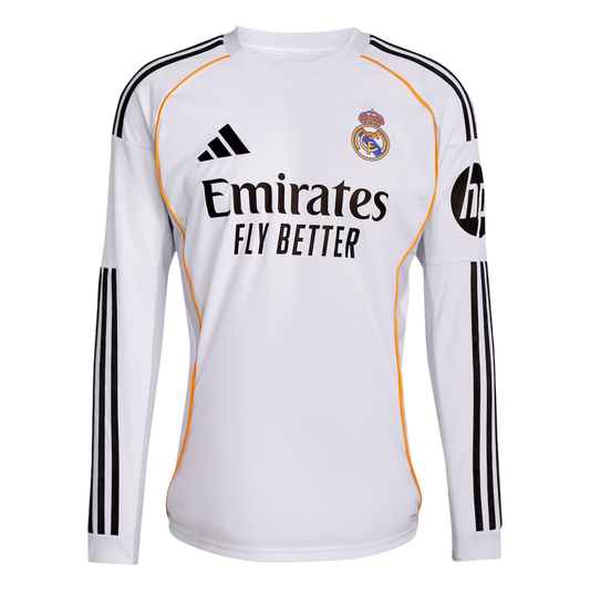Camisa Real Madrid Home Manga Comprida 25/26 - Adidas Torcedor Masculina