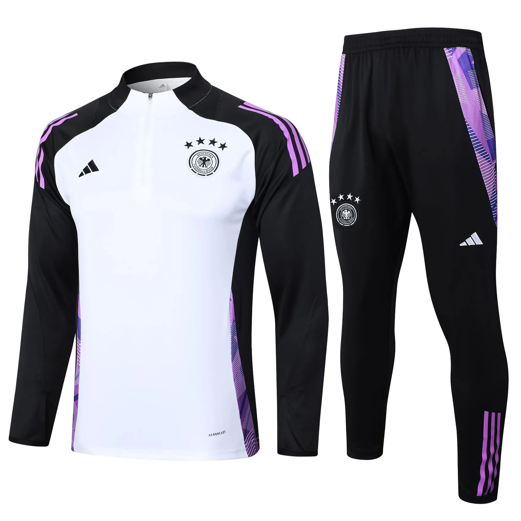 Conjunto de Treino Alemanha  2024/25 - Adidas Branco com Preto