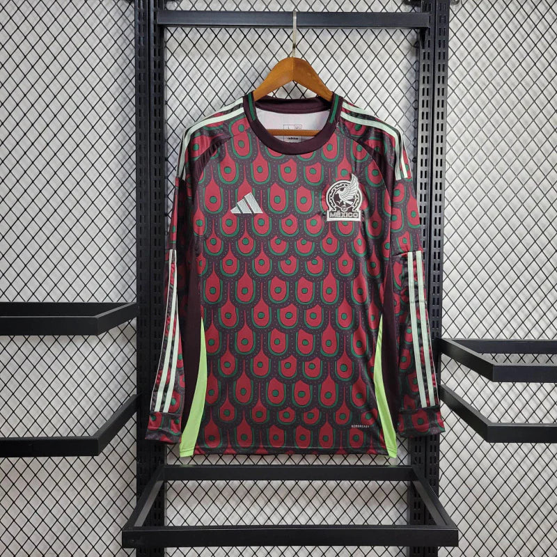 Camisa México Home Manga Comprida 23/24 -Adidas Versão Torcedor