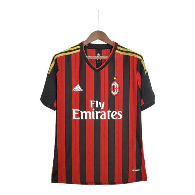 Camisa Retrô Milan I Home Adidas 2013/14 Masculino Vermelho e Preto