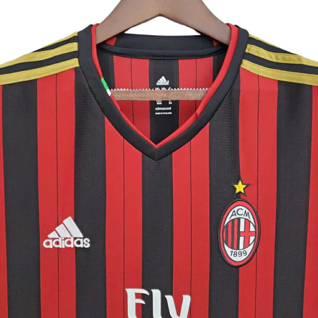 Camisa Retrô Milan I Home Adidas 2013/14 Masculino Vermelho e Preto