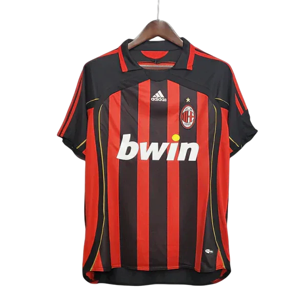 Camisa Retrô Milan I Home 2006/07 Masculino Vermelho e Preto