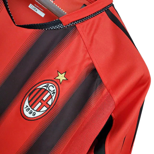 Camisa Milan Retrô 2004/2005 Vermelha e Preta - Adidas