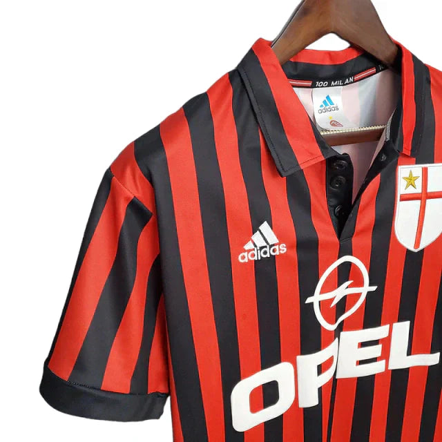 Camisa Milan Retrô 1999/2000 Vermelha e Preta - Adidas