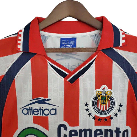 Camisa Chivas Retrô 1999/2000 Vermelha e Branca - Atletica