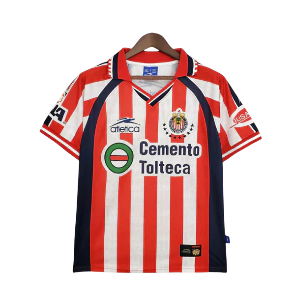 Camisa Chivas Retrô 1999/2000 Vermelha e Branca - Atletica
